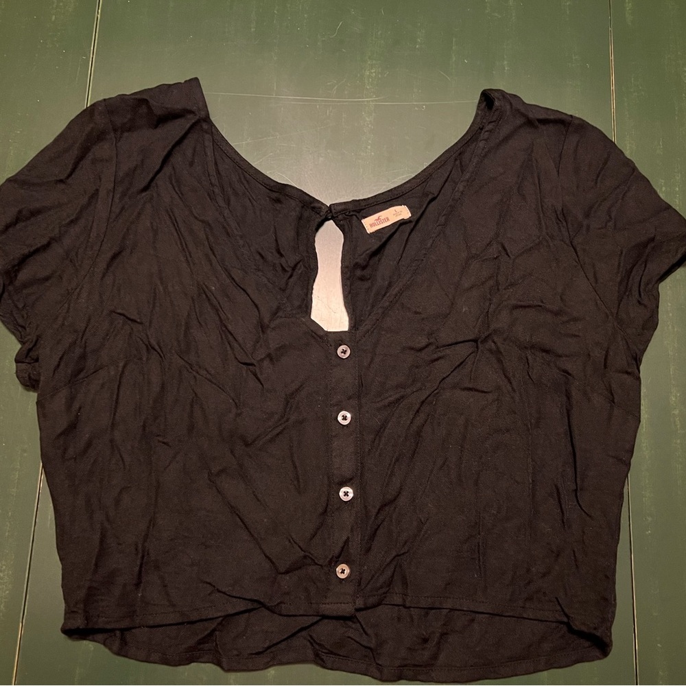 Hollister Black Button-Up Top